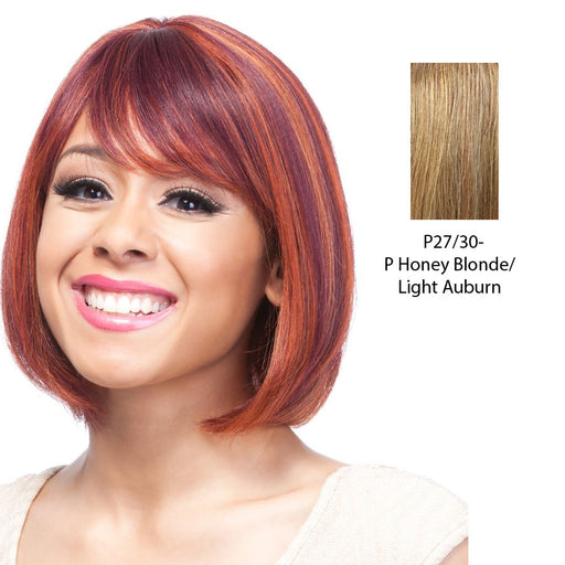 100% Human Hair Wig Human Hair Nia,Piano blend of strawberry blonde and light auburn