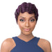 100% Human Hair Full Wig Side Lace Part,Dark root off black/dark purple