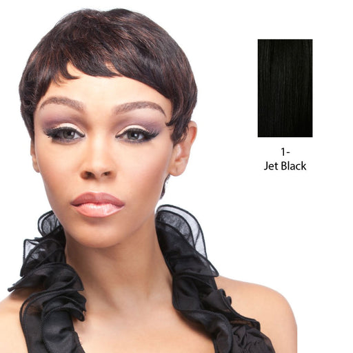 Human Hair Wig, Cap Size Medium, Length: Short,Black