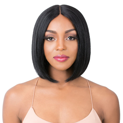 100% Human Hair 5" Deep Parting Lace Wig,Black