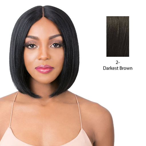 100% Human Hair 5" Deep Parting Lace Wig,Darkest brown