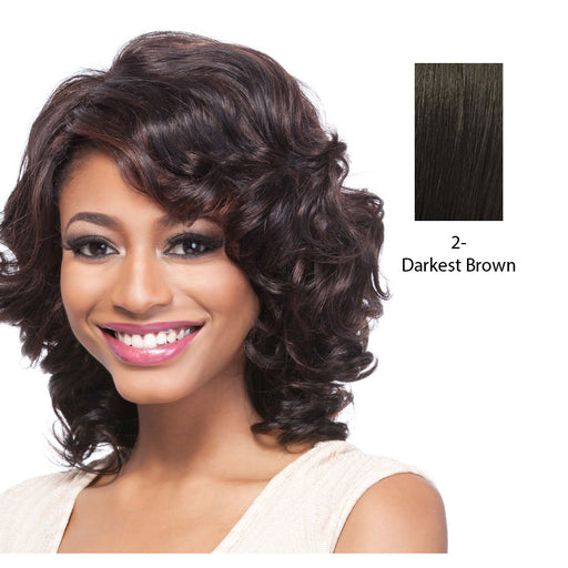 100% Human Hair Wig,Darkest brown
