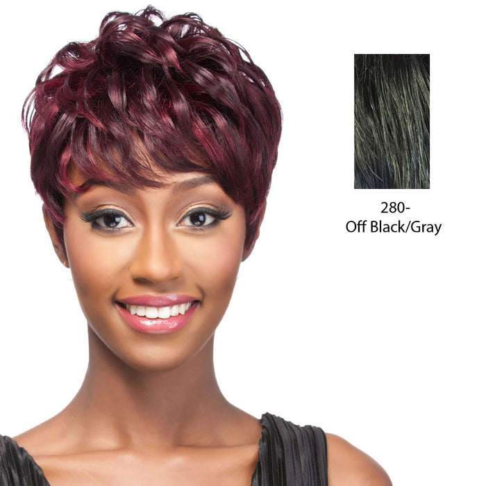 Human Hair Wig,Off black with 15% gray