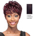 Human Hair Wig,Off black base with dark wine highlights
