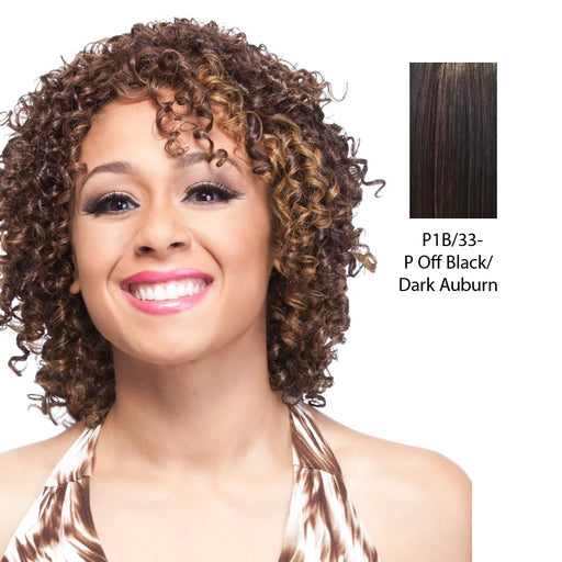 100% Human Hair Wig,Off black base with dark auburn highlights