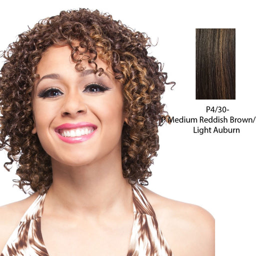 100% Human Hair Wig,Medium brown base with light auburn highlights