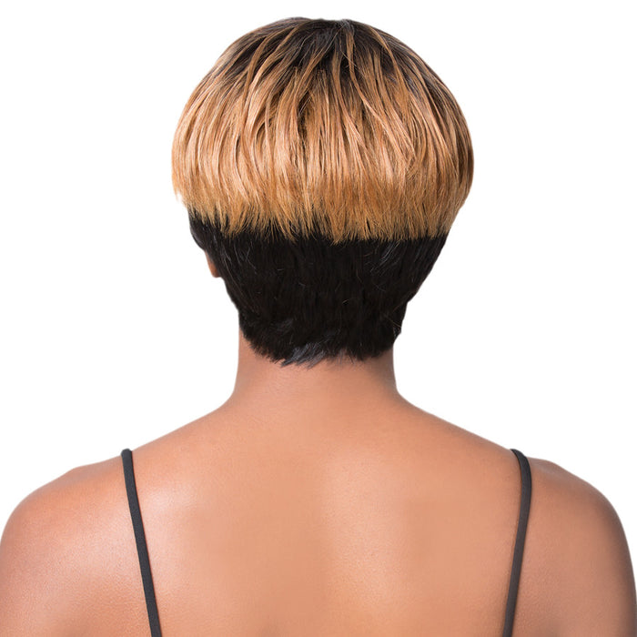 100% Human Brazilian Hair Wig Tata,Dark brown roots with light auburn/1b