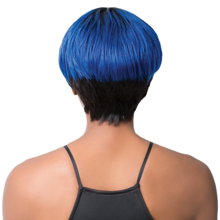 100% Human Brazilian Hair Wig Tata,Ttblue/1b