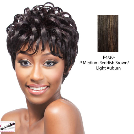 Cap Weave Human Hair Wig Human Hair Tataya,Medium brown base with light auburn highlights