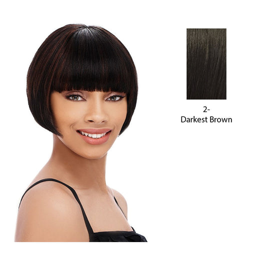 Cap Weave Human Hair Temi Wig,Darkest brown