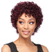 Cap Weave Human Hair Wig,Streaked blend of deep wine and dark violet