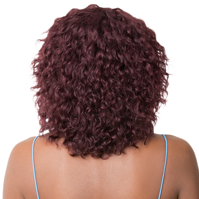 100% Human Hair Wig Wet N Wavy Rana,Dark wine