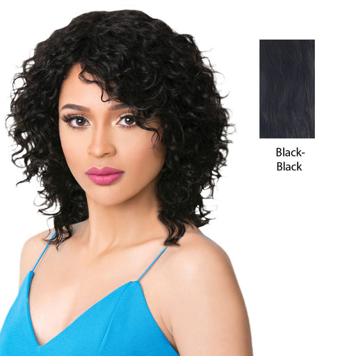 100% Human Hair Wig Wet N Wavy Rana,BLACK