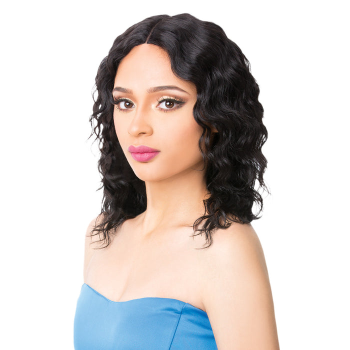 Brazilian Human Hair Swiss Lace Front Wig Wet N Wavy Truly,Off black