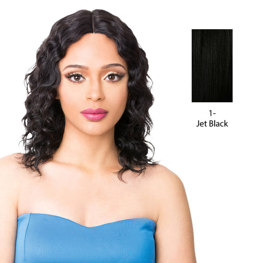 Brazilian Human Hair Swiss Lace Front Wig Wet N Wavy Truly,Black