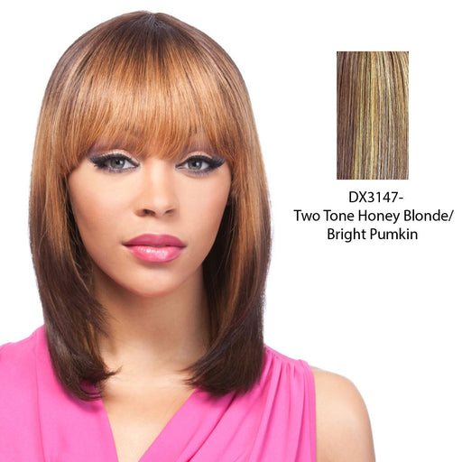 100% Human Hair Wig Yaki 1012,Two tone frost blend of strawberry blonde and bright pumpkin layer over gold light auburn bottom