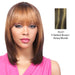 100% Human Hair Wig Yaki 1012,Darkest brown base with strawberry blonde highlights