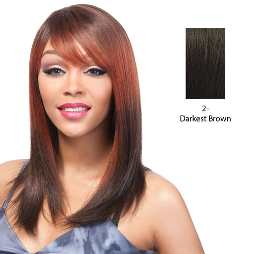 100% Human Hair Wig Yaki 1214,Darkest brown