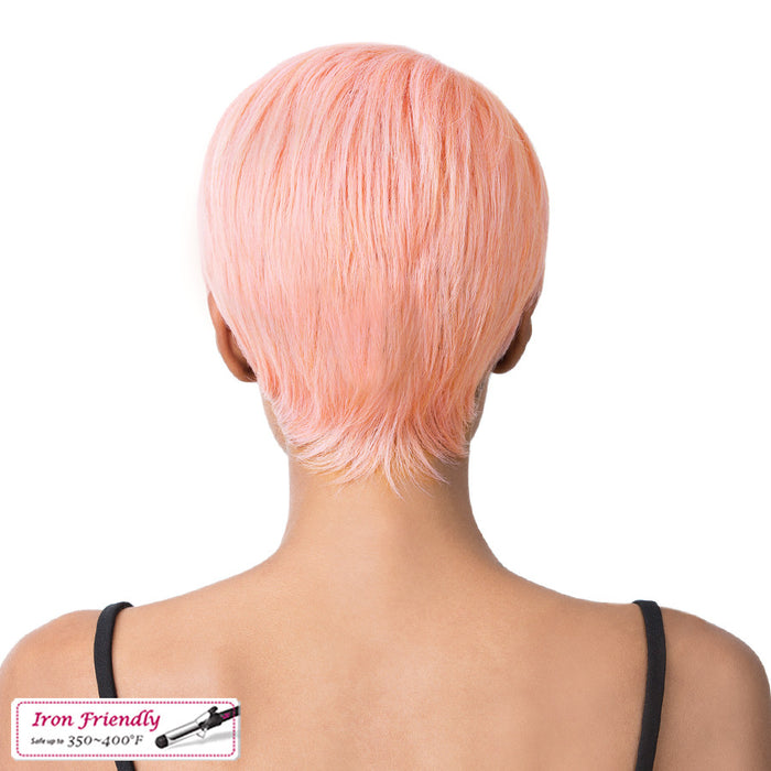 Synthetic Iron Friendly Wig Chicago, Peach Pink