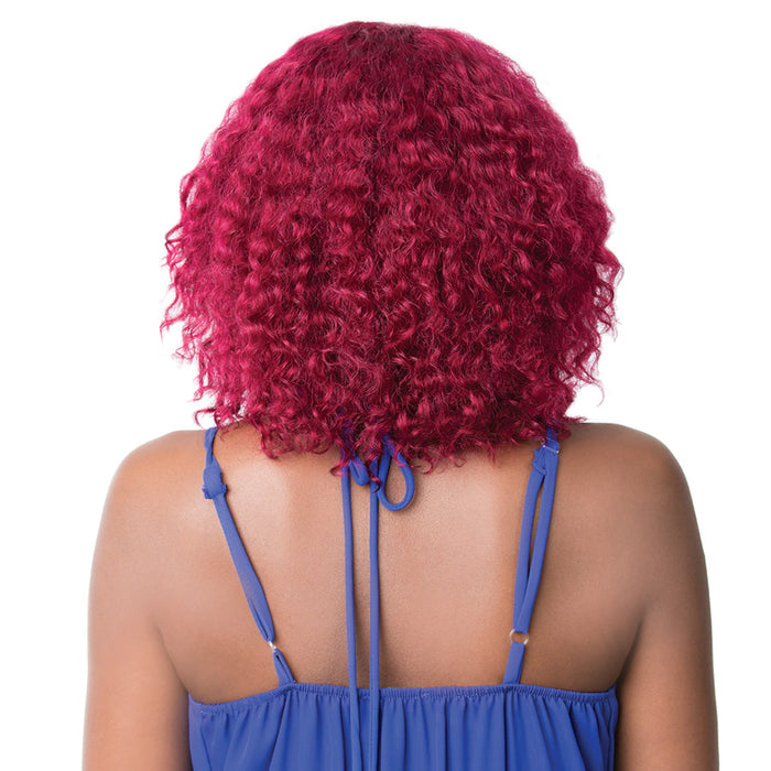 100% Brazilian Human Hair Wig Wet N Wavy Nick,Burgundy