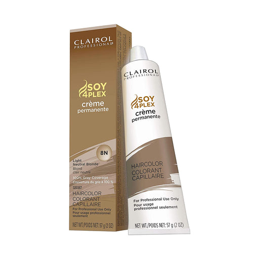 Clairol Professional 8N Light Neutral Blonde Premium Creme Hair Color, 2 Oz.