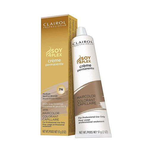Clairol Professional 7N Medium Neutral Blonde Premium Creme Hair Color, 2 Oz.