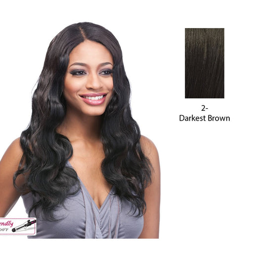 Futura Synthetic Clip In Extension,Body Wave 18,Darkest brown