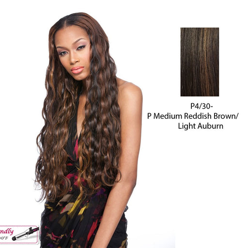 Italian Wave Synthetic Dip Dye Extension 18?,Medium brown base with light auburn highlights