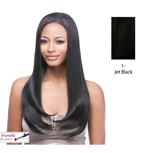 100% Synthetic Clip On J Curl, 18",Black