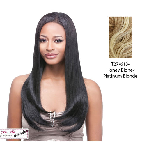 100% Synthetic Clip On J Curl, 18",Dark Brown roots with a blended mix of Strawberry Blonde and Platinum Blonde