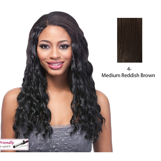 18" Ocean Wave Synthetic Clip On Extensions,Dark brown