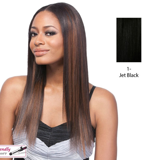 14" Yaki Straight Synthetic Clip On Extensions,Black