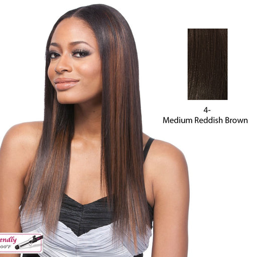 14" Yaki Straight Synthetic Clip On Extensions,Dark brown