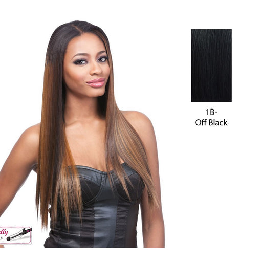 18" Yaki Straight Synthetic Clip On Extensions,Off black