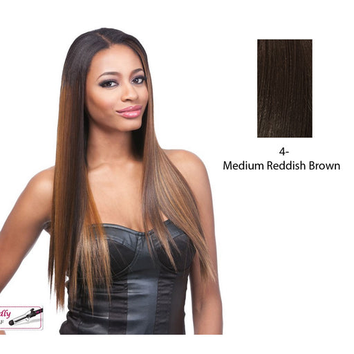 18" Yaki Straight Synthetic Clip On Extensions,Dark brown