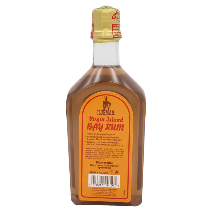 Clubman Virgin Island Bay Rum Cologne, 6 Oz.
