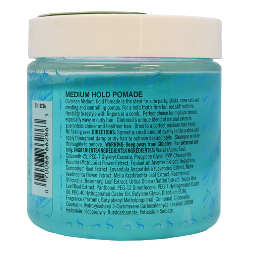 Clubman Medium Hold Pomade, 4 Oz.