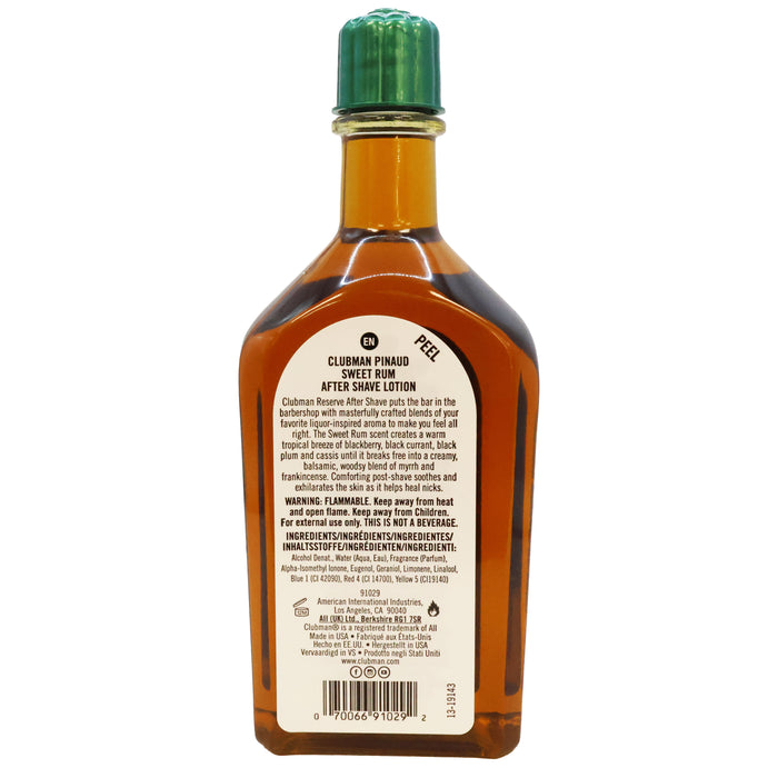 Clubman Reserve Sweet Rum After Shave Lotion, 6 Oz.