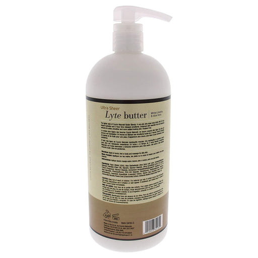 Cuccio Ultra Sheer Lyte Butter, White Limetta and Aloe Vera, 32 Oz.