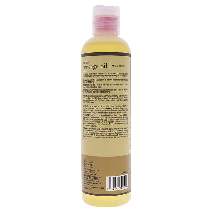Cuccio Hydrating Massage Oil, Milk and Honey, 8 Oz.
