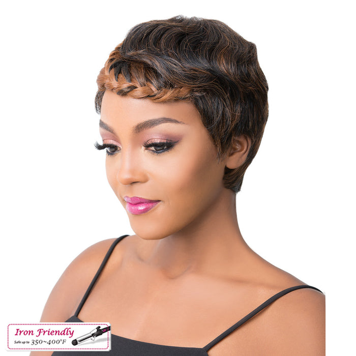 Swiss Lace Part Wig Crown Braid Pixie,FTL1B/30