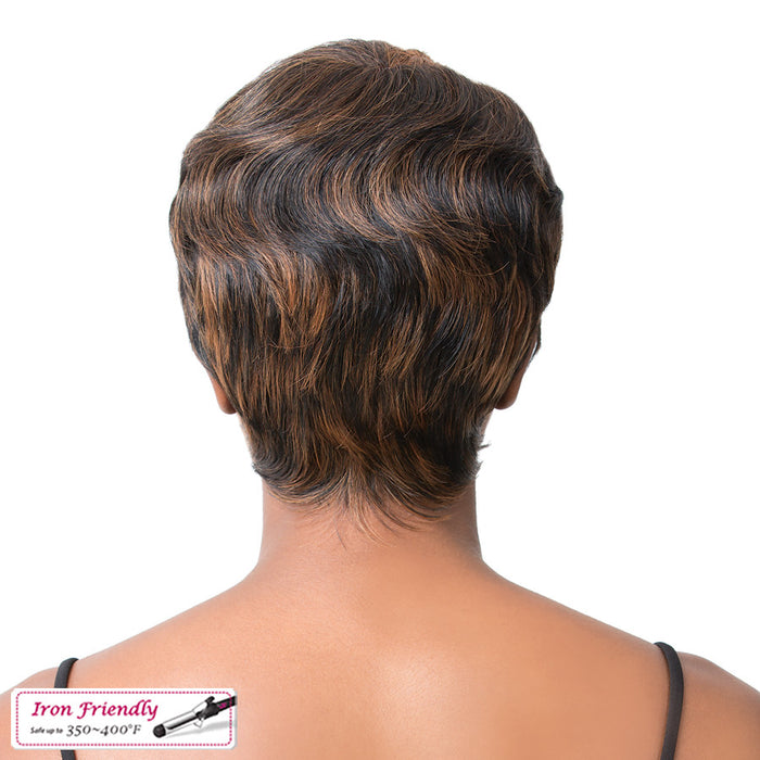 Swiss Lace Part Wig Crown Braid Pixie,FTL1B/30