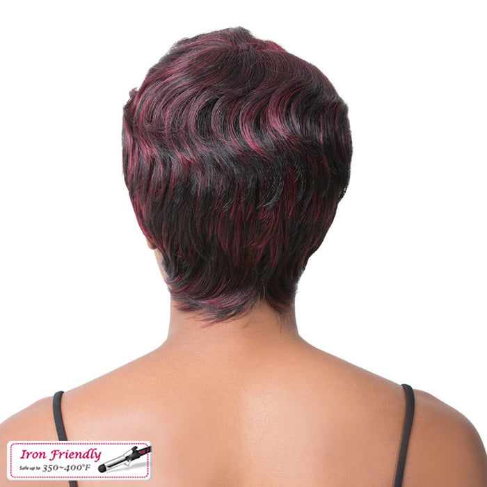 Swiss Lace Part Wig Crown Braid Pixie,FTL1B/BURG