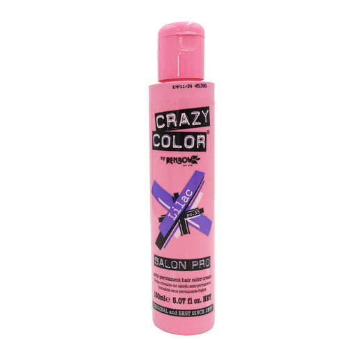 Crazy Color Semi Permanent Hair Colour, Lilac 55, 5.07 Oz.