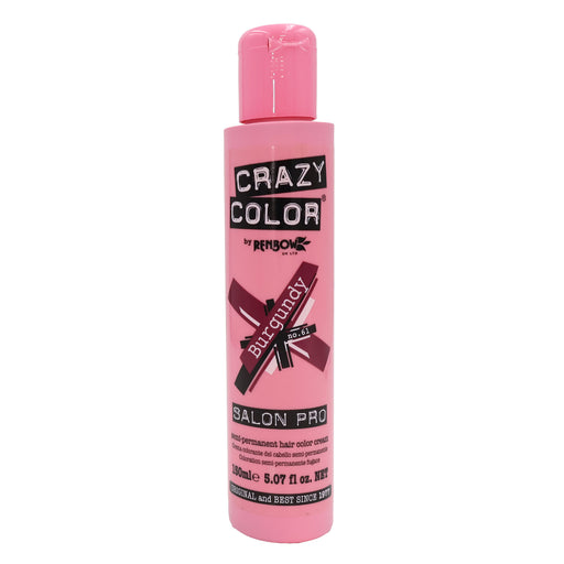 Crazy Color Semi Permanent Hair Colour, Burgundy 61, 5.07 Oz.
