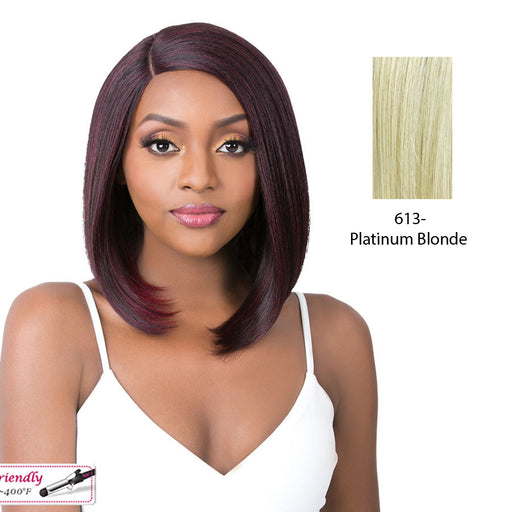 Iron Friendly Wig Hand Tied Side Part Damariss,Platinum blonde