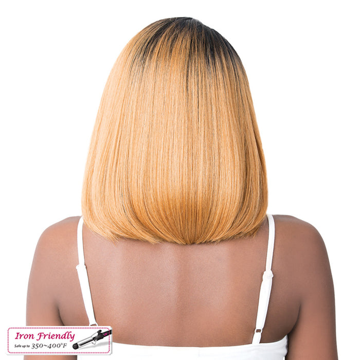Damariss Synthetic Wig With Lace Part By It'S A Wig, Cap Size Medium,Off black top with strawberry blonde ends