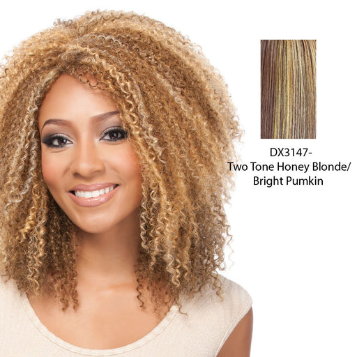 100% Synthetic Premium Quality Wig Dessa,Two tone frost blend of strawberry blonde and bright pumpkin layer over gold light auburn bottom