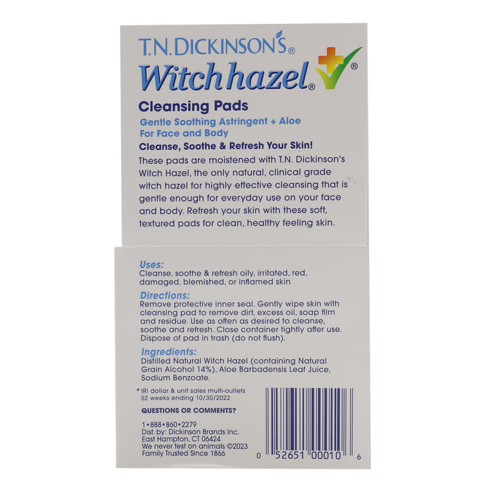 Dickinson Hazelet Witch Hazel Pads, 60 Pads