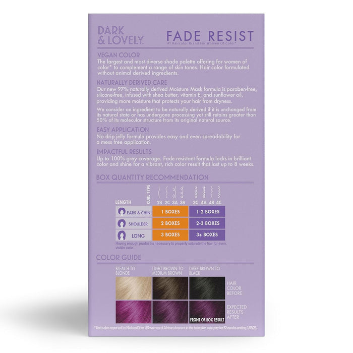 Dark And Lovely Fade Resist Hair Color,Virtural Violet,421